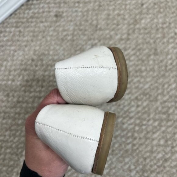 Franco sarto leather cream brown peep toe slip on flats size 9.5 - Picture 6 of 7